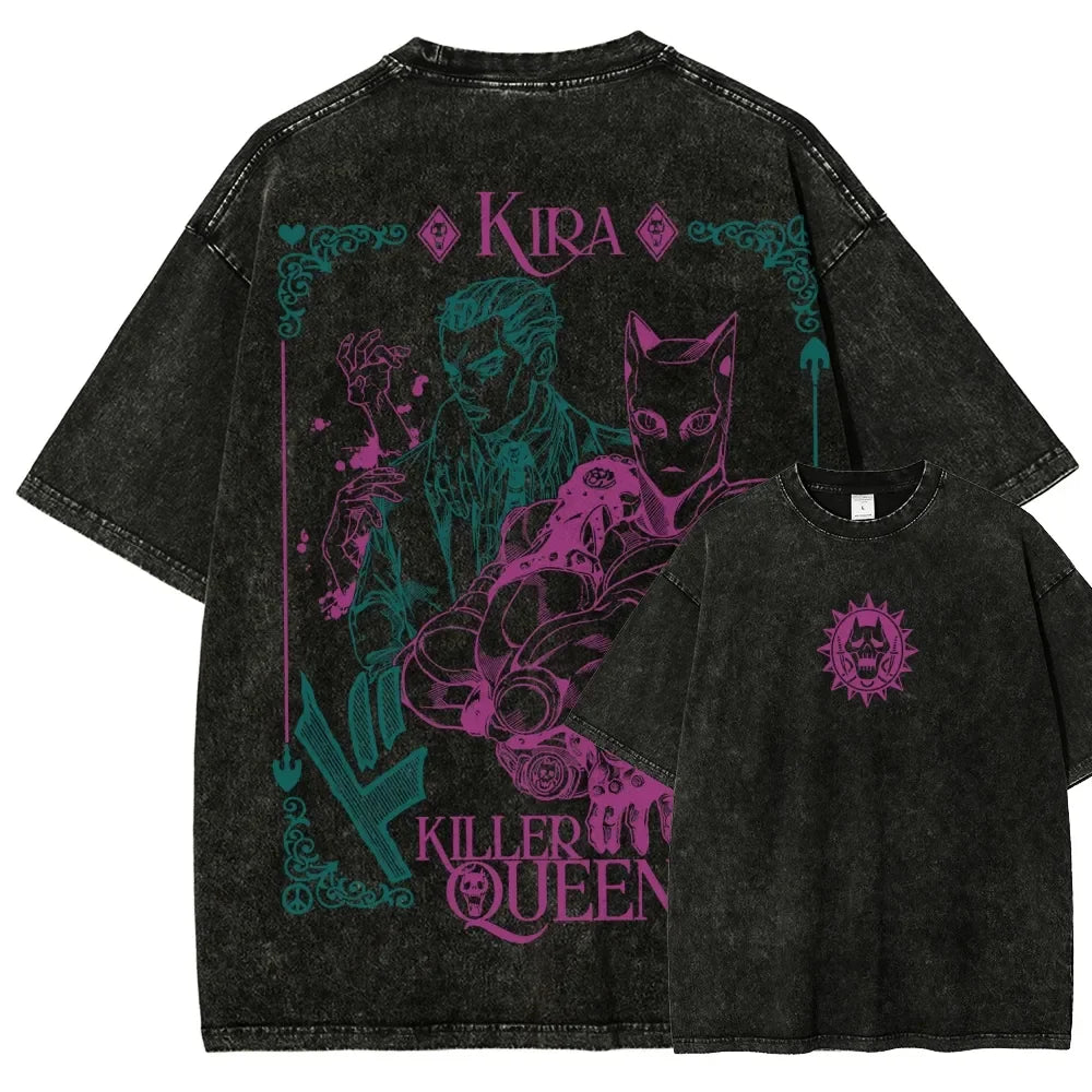 Camiseta Oversized Kira Yoshikage anime Jojo's Bizarre Adventures