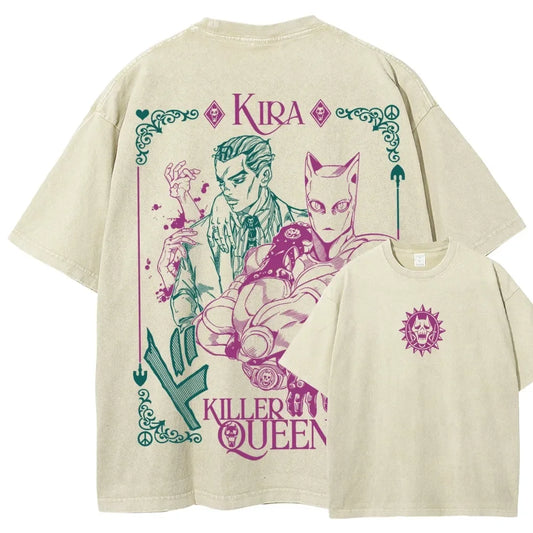 Camiseta Oversized Kira Yoshikage anime Jojo's Bizarre Adventures