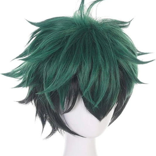 Peruca cosplay Izuku Midoriya anime Boku no Hero