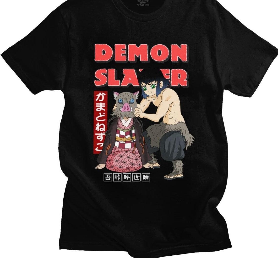 Camiseta Demon Slayer Inosuke e Nezuko - The Midnight Geek