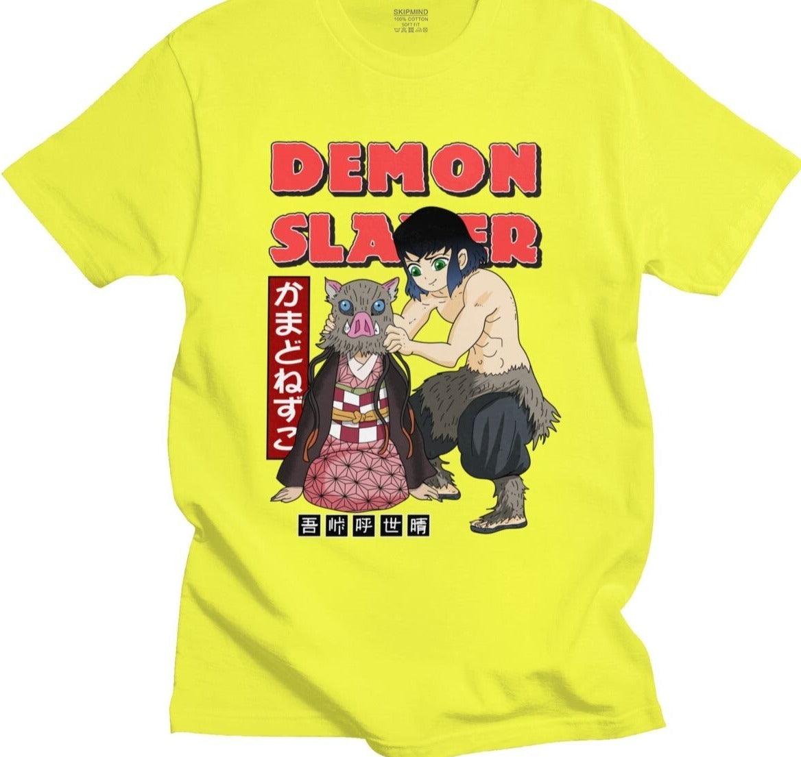 Camiseta Demon Slayer Inosuke e Nezuko - The Midnight Geek