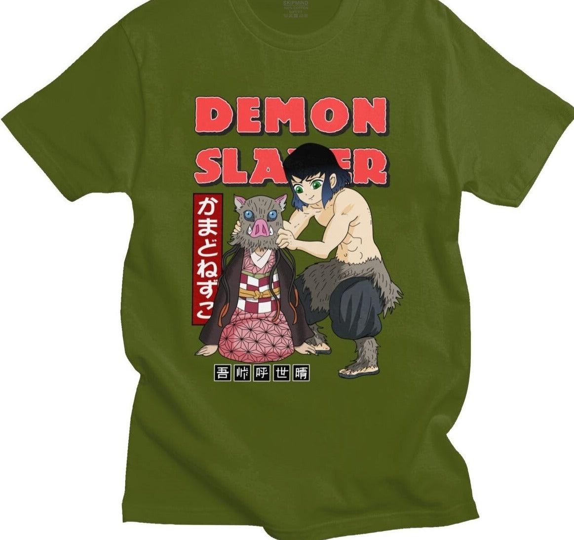 Camiseta Demon Slayer Inosuke e Nezuko - The Midnight Geek