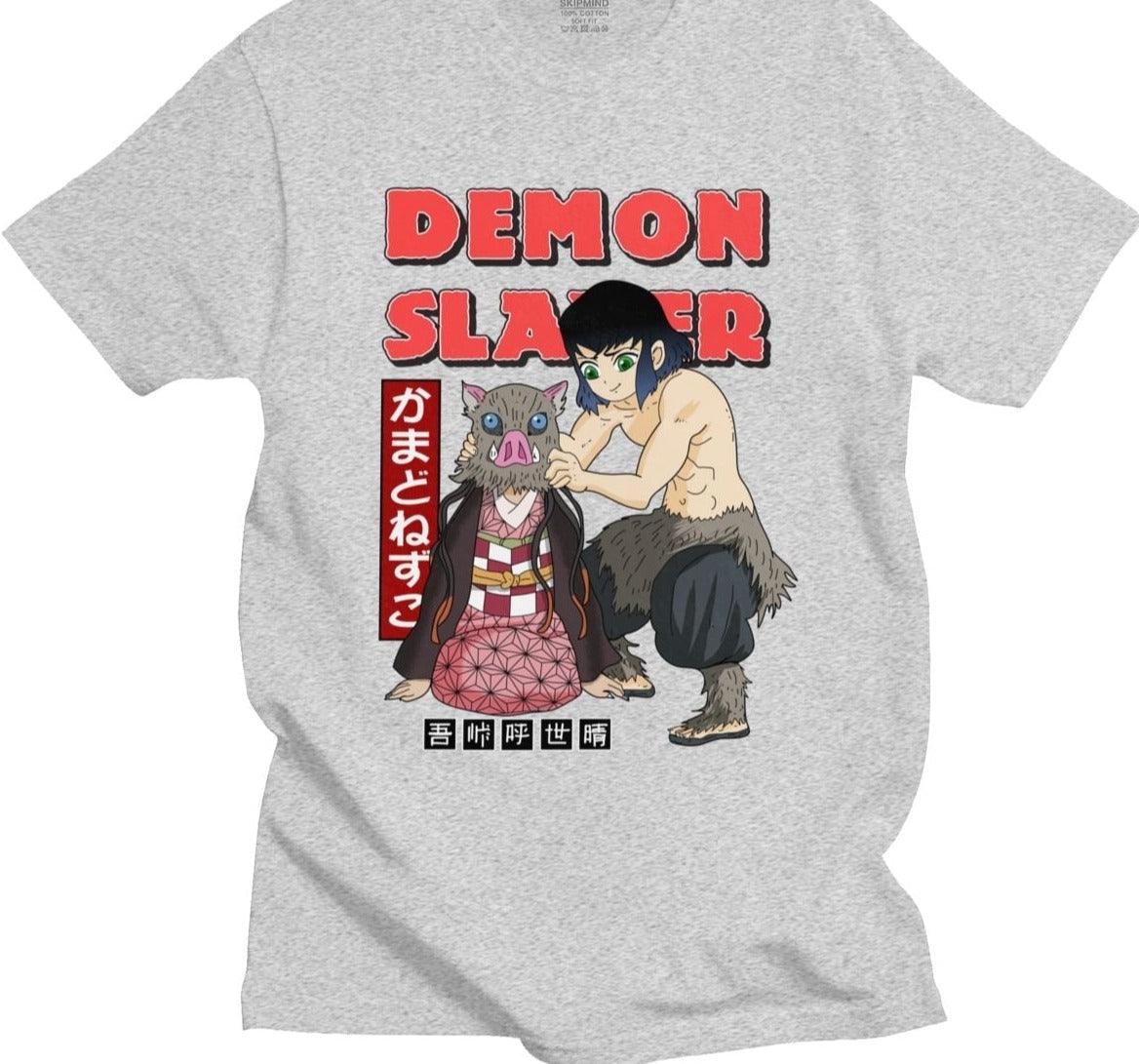 Camiseta Demon Slayer Inosuke e Nezuko - The Midnight Geek