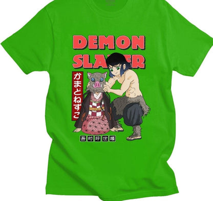 Camiseta Demon Slayer Inosuke e Nezuko - The Midnight Geek