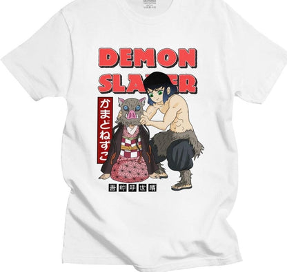 Camiseta Demon Slayer Inosuke e Nezuko - The Midnight Geek