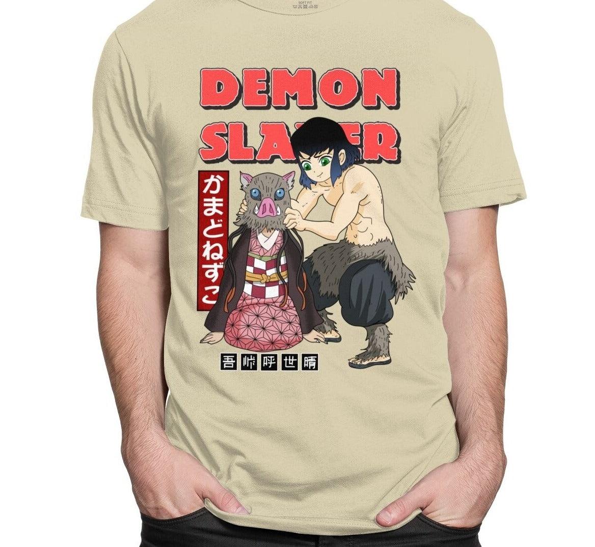 Camiseta Demon Slayer Inosuke e Nezuko - The Midnight Geek