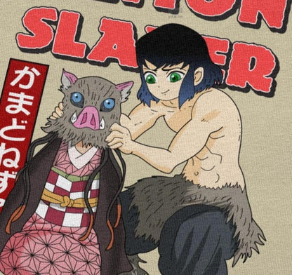 Camiseta Demon Slayer Inosuke e Nezuko - The Midnight Geek