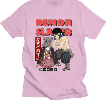 Camiseta Demon Slayer Inosuke e Nezuko - The Midnight Geek