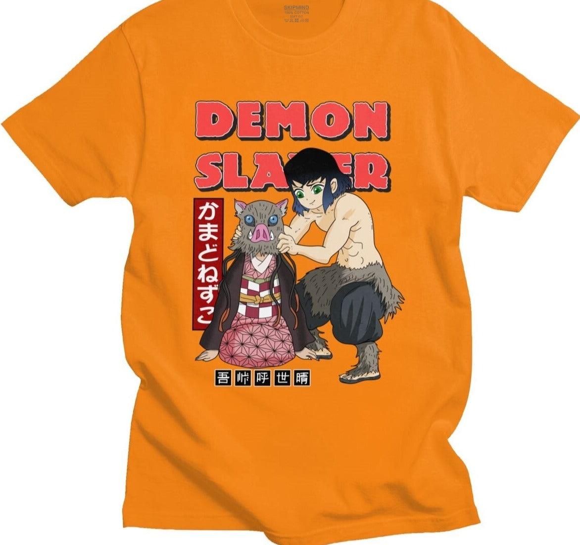 Camiseta Demon Slayer Inosuke e Nezuko - The Midnight Geek