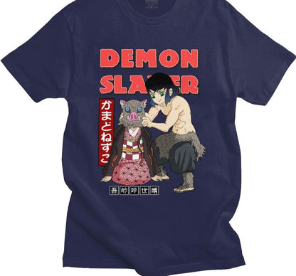 Camiseta Demon Slayer Inosuke e Nezuko - The Midnight Geek