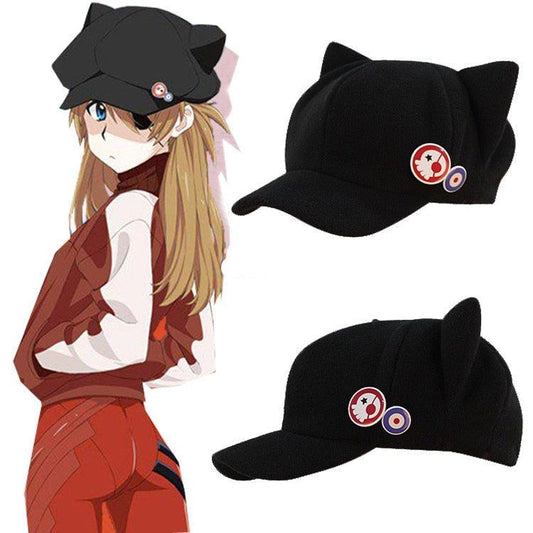 Chapéu Com Orelhas de gatinho Cosplay Asuka Anime Evangelion - The Midnight Geek